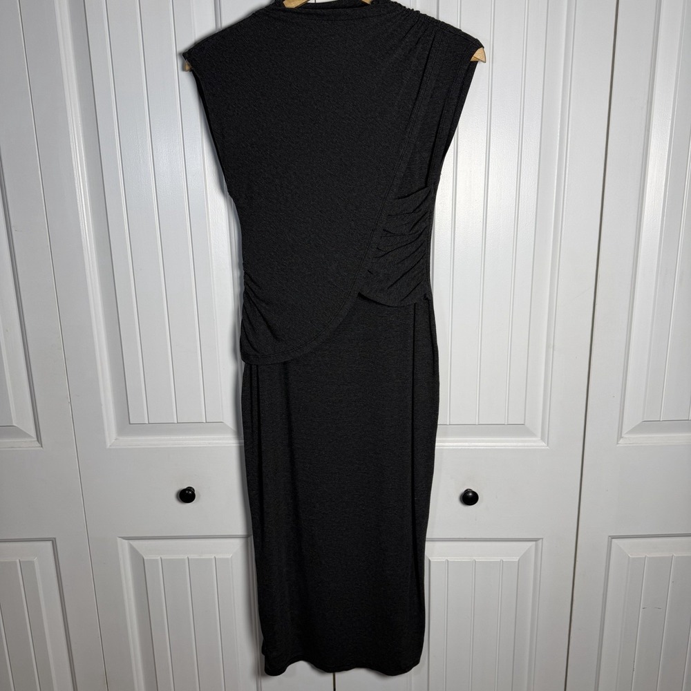 ASOS Women's Maternity Wrap Bodycon Midi Dress‎ Charcoal Gray Sleeveless 8